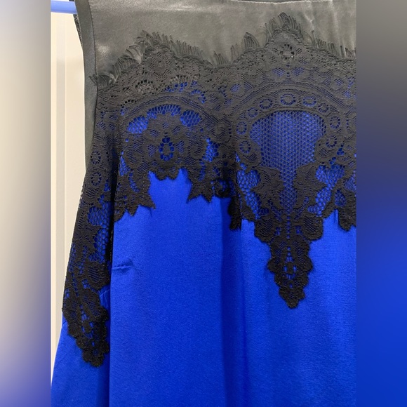 Satin Tank with Lace Detail - Picture 2 of 3